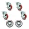 Service Caster Regency 600UBCKIT6 U-Boat Locking Caster and Wheel Replace Set - REG-20S414PPUBRED-TLB-TP2-4PPUD820-2 - alternate 1